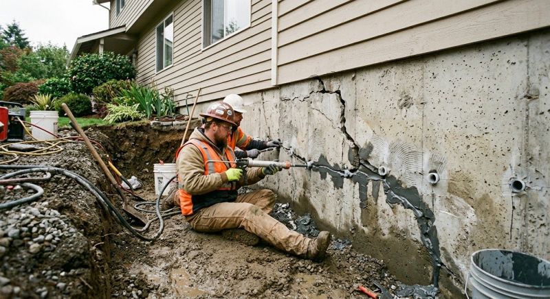 Cracked Foundation Repair in Bridgewater, MA