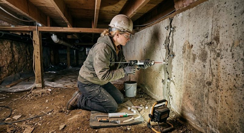 Cracked Foundation Repair in Dedham, MA