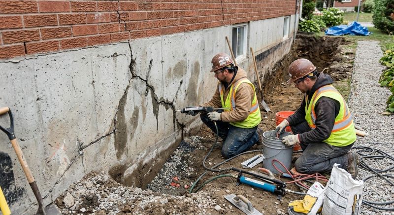 Cracked Foundation Repair in Oakland, RI