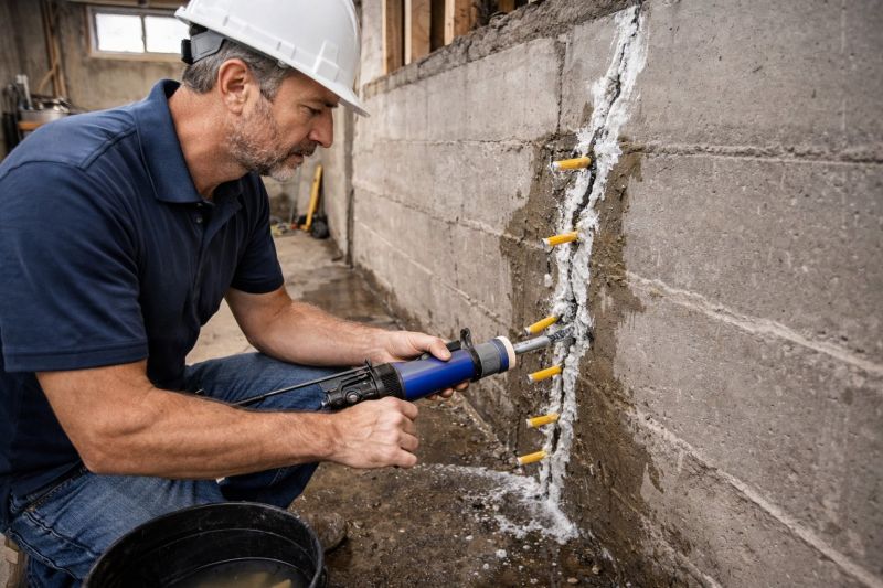 Foundation Crack Sealing in Wrentham, MA