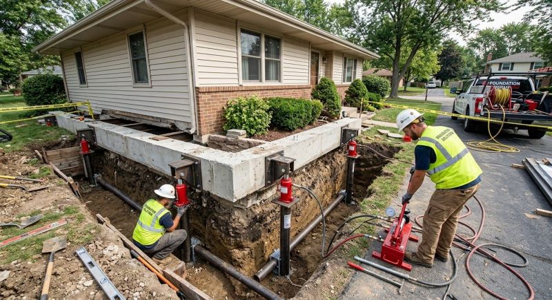 Foundation Jacking in Foxboro, MA