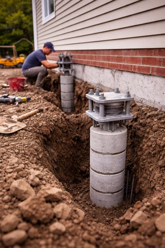 Helical Piers Installation in Wrentham, MA
