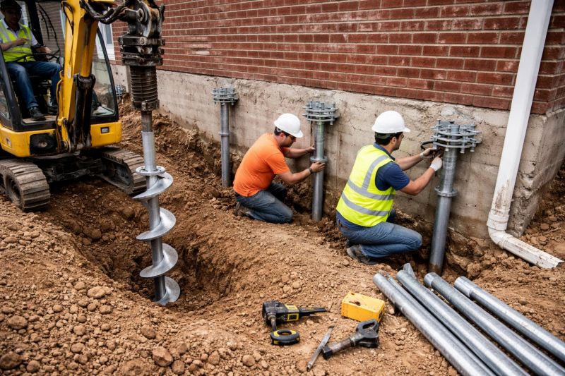 Helical Piers Installation in Wrentham, MA
