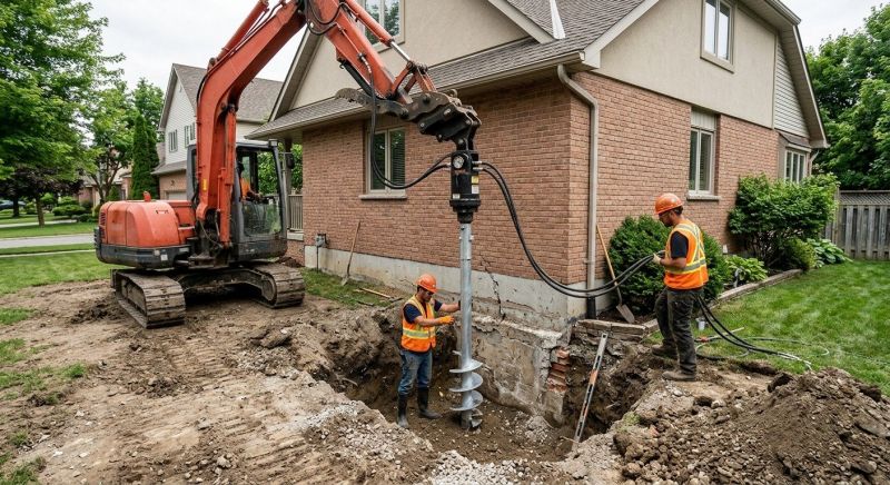 Helical Pile Installation in Wrentham, MA
