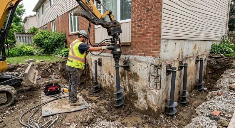 Helical Pile Installation in Wrentham, MA