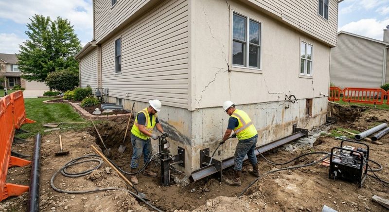 Sinking Foundation Repair in Canton, MA