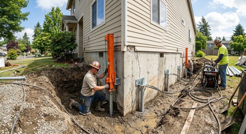 Sinking Foundation Repair in Dedham, MA