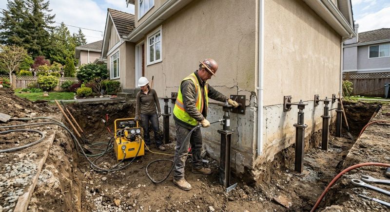 Sinking Foundation Repair in Mansfield, MA