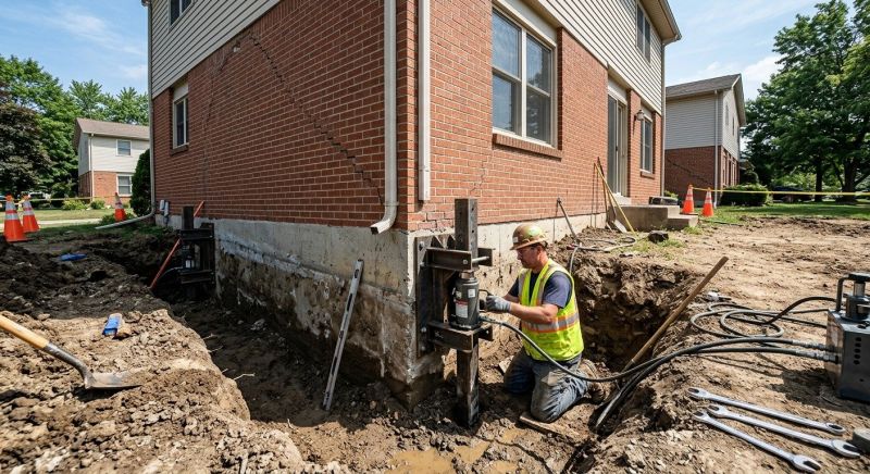 Sinking Foundation Repair in North Easton, MA